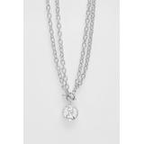 Womens Coin Charm Chunky Chain Necklace - Grey - One Size, Grey