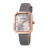Akribos XXIV Women's Leather Diamond Watch