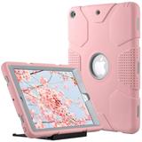 ULAK iPad 9.7 Case 6th 5th Generation Heavy Duty Shockproof Kickstand Cover for Apple iPad 6th 5th Gen 2018/2017 for Kids Rose Gold