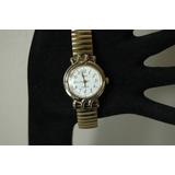 Timex Women's Vntg. Gold-tone Expansion Band White Dial Gold Numerals