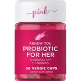 Pink Probiotics for Women | 50 Veggie Capsules | 5 Billion CFU | Plus Cranberry | Vegetarian Non-GMO & Gluten Free Supplement