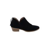 Kenneth Cole REACTION Ankle Boots: Slip-on Stacked Heel Bohemian Black Solid Shoes - Women's Size 8 - Closed Toe