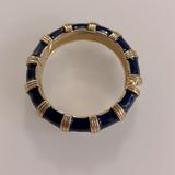 J. Crew Jewelry | J. Crew Gold & Navy Enamel Cuff Bracelet. Hinged With Magnetic Clasp. Nwot. | Color: Blue/Gold | Size: Os