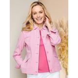 Women's Stretch Seersucker Check Jacket, Parisian Pink/White P-XL