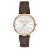 Women's Michael Kors Pyper Leather Strap Watch, Brown Multi