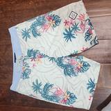 American Eagle Outfitters Swim | Aeo Flamingo Palm Tree Board Shorts | Color: Blue/White | Size: S