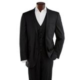 Men's Mazari Modern Fit Vested Suit, Black 54 Regular