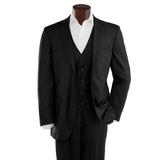 Men's Mazari Modern Fit Vested Suit, Black 42 Long