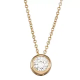 14k Gold 1/2 Carat T.W. Lab-Created Moissanite Bezel Solitaire Pendant Necklace, Women's, Yellow