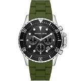 Michael Kors Men's Everest Chronograph Green Silicone Bracelet Watch - Green