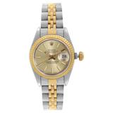 Rolex Datejust 18k Gold Steel Champagne Dial Automatic Ladies Watch 69173