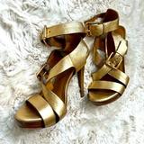 Michael Kors Shoes | Kors Michael Kors Strap Platform Sandals Gold 6.5 | Color: Gold | Size: 6.5
