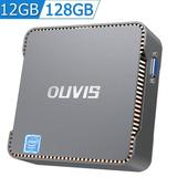 OUVIS Mini PC Windows 11 Mini Desktop Computer Intel Celeron J4125 12GB DDR4 128GB SSD 4K BT4.2 Dual Band Wifi Gigabit Ethernet