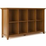 Simpli Home Acadian 8 Cubby Solid Wood Bookcase In Light Golden Brown