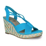 Impo Teshia Women's Stretch Wedge Sandals, Size: 6.5, Blue