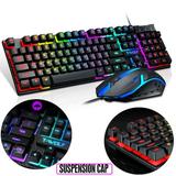 Mechanical Gaming Keyboard LED Backlit USB Wired Multimedia Keyboard with 107 Keys Compatible with Windows/PC
