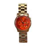 Michael Kors Accessories | Michael Kors Iridescent Orange Face Chronograph Gold Watch | Color: Gold/Orange | Size: Os