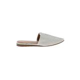 Lucky Brand Mule/Clog: Slide Stacked Heel Chic White Solid Shoes - Women's Size 7 1/2 - Pointed Toe