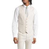 Super Skinny Stretch Cotton & Linen Suit Waistcoat