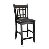 Red Barrel Studio® 25.5" Counter Stool Wood/Upholstered/Leather in Black/Brown, Size 41.5 H x 18.5 W x 20.0 D in | Wayfair