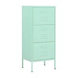 vidaXL 16.7" x 13.8" x 40" Steel 3-Drawer Cabinet (Mint)