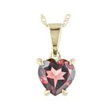 Pre-Owned Red Vermelho Garnet™ 10K Yellow Gold Heart Shaped Pendant With Chain 0.75ct