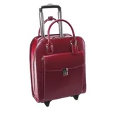 Mckleinusa 97696 15.6 In. Uptown Leather Vertical Wheeled Ladies Briefcase, Red - 13.5 X 6 X 16 In