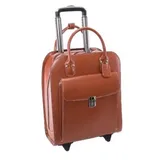 Mckleinusa 97694 15.6 In. Uptown Leather Vertical Wheeled Ladies Briefcase, Brown - 13.5 X 6 X 16 In