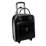 Mckleinusa 97695 15.6 In. Uptown Leather Vertical Wheeled Ladies Briefcase, Black - 13.5 X 6 X 16 In