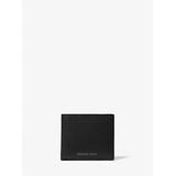 Michael Kors Harrison Crossgrain Leather Billfold Wallet with Passcase Black One Size