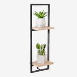 Two-Tier Floating Wall Shelf by Honey-Can-Do in Black