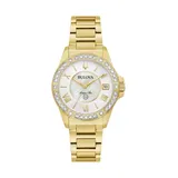 Bulova Women's Diamond Marine Star Gold Tone Stainless Steel Bracelet Watch