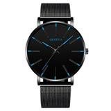 2022 Minimalist Men s Fashion Ultra Thin Watches Simple Men Business Stainless Steel Mesh Belt Quartz Watch Men s watch