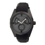 Morphic M34 Series Grey Engraved Pattern Dial Black Rubber Men s Watch 3403