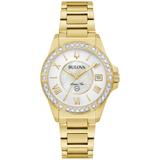 Bulova Marine Star Women's Quartz Gold-tone Diamond Accent 32mm Watch