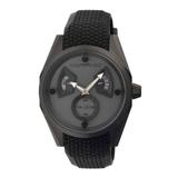 Morphic M34 Series Grey Engraved Pattern Dial Black Rubber Men's Watch