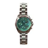 Michael Kors Accessories | Michael Kors Iridescent Teal Face Chronograph Silver Watch | Color: Blue/Silver | Size: Os
