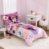 Disney Bedding | Minnie Mouse Have Fun 4-Piece Toddler Bedding Set | Color: Pink/White | Size: Standard Crib