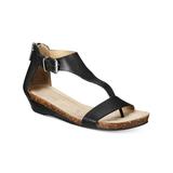 REACTION KENNETH COLE Womens Black Closed Back Zip T-Strap Padded Great Gal Round Toe Wedge Buckle Gladiator Sandles 7.5 M
