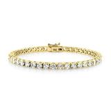 Cate & Chloe Kaylee 18k Plated Tennis Bracelet Women s 18k Yellow Gold Plated Bracelets with AAA Round Cut Cubic Zirconia Crystals Sparkling CZ Crystal Bracelet for Women Simulated Diamond Bracelet
