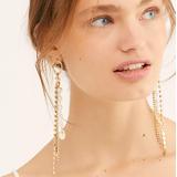 Free People Jewelry | Free People Mercer Dangle Earrings | Color: Gold/White | Size: Os