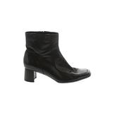 Nine West Ankle Boots: Slouch Chunky Heel Casual Black Print Shoes - Women's Size 9 - Round Toe