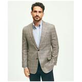 Brooks Brothers Men's Madison Traditional-Fit Wool-Silk-Linen Check Hopsack Sport Coat | Size 44 Long