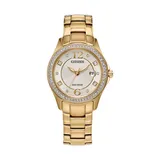 Citizen Women's Crystal Gold Tone Stainless Steel Bracelet Watch