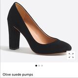 J. Crew Shoes | J Crew Suede Black Pumps With Round Toe And Square Heel Size 8 | Color: Black | Size: 8