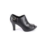 Naturalizer Ankle Boots: Black Print Shoes - Women's Size 6 1/2 - Peep Toe