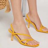Open Toe Thong Strap Heeled Sandals