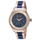 Invicta Women's Watch Angel Blue Crystal Rose Gold Dial Two Tone