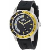 Invicta Men's 12846 Specialty Black Dial Watch, Black/yellow
