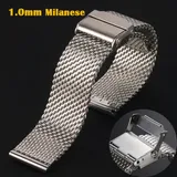 1.0mm Milanese Mesh Watch Band 18mm 20mm 22mm 24mm Stainless Steel Bracelet 3mm Thick Strap Heavy Wristband with free tool